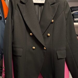 Lioness Black Blazer with Gold Accents